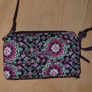 Vera Bradley purple crossbody Wallet - retired pattern
